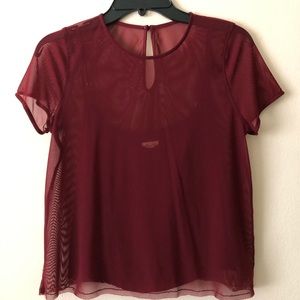Hollister Burgundy Sheer Top